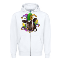 White mardi gras baby cow Zipper Hoodie - RanaPortraitStore