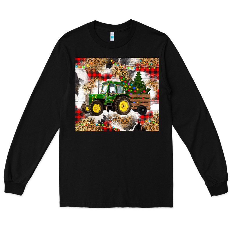 Christmas Farm Tractor Long Sleeve Tee by RanaPortraitStore | Teevron