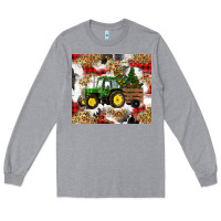 Heather Grey christmas farm tractor Long Sleeve Tee - RanaPortraitStore
