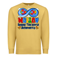 Antique Gold autism infinity seeing the world differently Premium Sweatshirt - JahusDesignShop