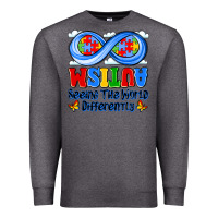 Charcoal Heather autism infinity seeing the world differently Premium Sweatshirt - JahusDesignShop