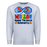 Heather Grey autism infinity seeing the world differently Premium Sweatshirt - JahusDesignShop
