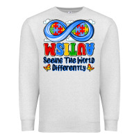 Oatmeal Heather autism infinity seeing the world differently Premium Sweatshirt - JahusDesignShop
