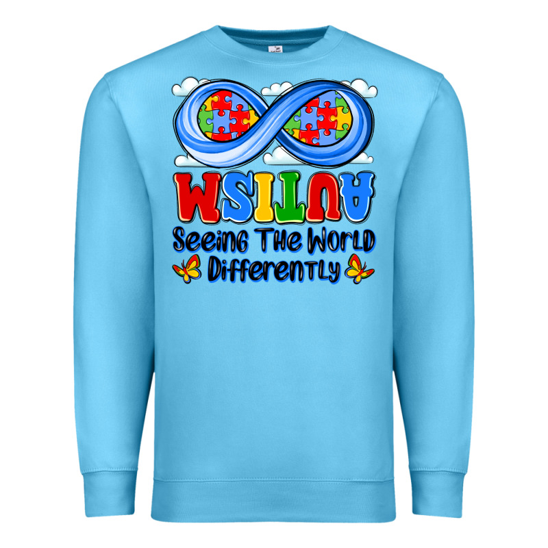 Autism Infinity Seeing The World Differently Premium Sweatshirt by JahusDesignShop | Teevron