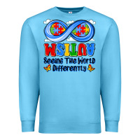 Ocean Blue autism infinity seeing the world differently Premium Sweatshirt - JahusDesignShop