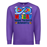Purple autism infinity seeing the world differently Premium Sweatshirt - JahusDesignShop