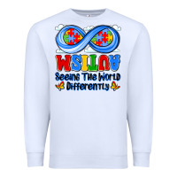 White autism infinity seeing the world differently Premium Sweatshirt - JahusDesignShop