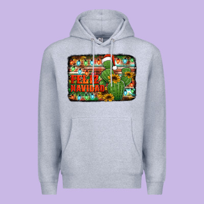 Feliz Navidad Merry Christmas Cactus Premium Hoodie Designed By Jasminsmagicworld