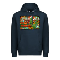 Navy feliz navidad merry christmas cactus Premium Hoodie - Jasminsmagicworld