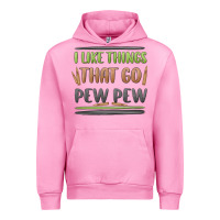 Fuchsia Pink i like things that go pew pew Urban Hoodie - MaliasSmallBusiness