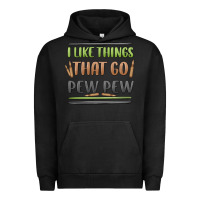 Pigment Black i like things that go pew pew Urban Hoodie - MaliasSmallBusiness