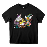 Black Happy Easter Heavy Core Tee - CowhideDigitalArt