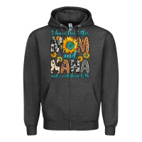 Charcoal Heather i have two titles mom and nana and i rock them bot Zipper Hoodie - Zillion Design Studio