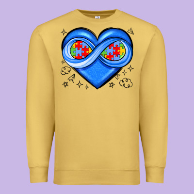 Infinity Heart Autism Awareness Premium Sweatshirt Designed By Jahusdesignshop