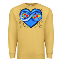 Antique Gold infinity heart autism awareness Premium Sweatshirt - JahusDesignShop