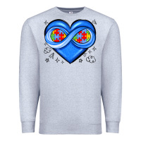 Heather Grey infinity heart autism awareness Premium Sweatshirt - JahusDesignShop