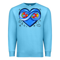 Ocean Blue infinity heart autism awareness Premium Sweatshirt - JahusDesignShop