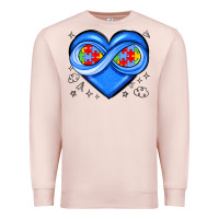 Pale Pink infinity heart autism awareness Premium Sweatshirt - JahusDesignShop