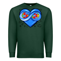 Sports Green infinity heart autism awareness Premium Sweatshirt - JahusDesignShop