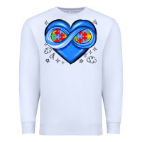 White infinity heart autism awareness Premium Sweatshirt - JahusDesignShop