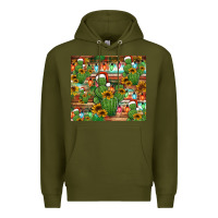 Army Green feliz navidad merry christmas cactus tumbler Premium Hoodie - Jasminsmagicworld