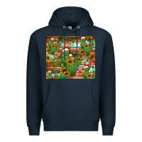 Navy feliz navidad merry christmas cactus tumbler Premium Hoodie - Jasminsmagicworld