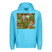Ocean Blue feliz navidad merry christmas cactus tumbler Premium Hoodie - Jasminsmagicworld