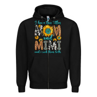 Black i have two titles mom and mimi and i rock them bot Zipper Hoodie - Zillion Design Studio