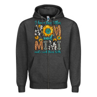Charcoal Heather i have two titles mom and mimi and i rock them bot Zipper Hoodie - Zillion Design Studio