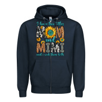 Navy i have two titles mom and mimi and i rock them bot Zipper Hoodie - Zillion Design Studio