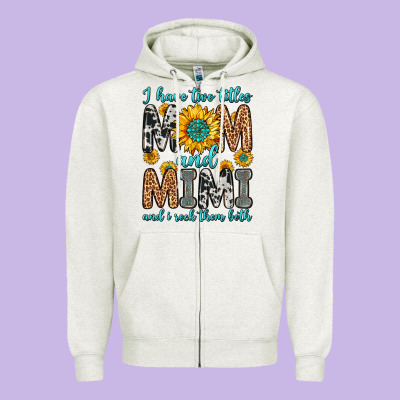 I Have Two Titles Mom And Mimi And I Rock Them Bot Zipper Hoodie Designed By Zillion Design Studio