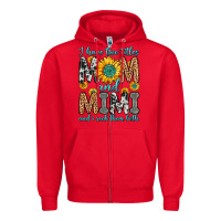 Red i have two titles mom and mimi and i rock them bot Zipper Hoodie - Zillion Design Studio