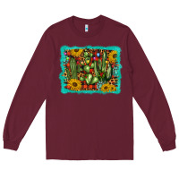 Burgundy cactus christmas Long Sleeve Tee - BarkalooDesign