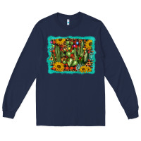 Navy cactus christmas Long Sleeve Tee - BarkalooDesign