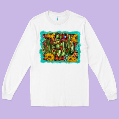 Cactus Christmas Long Sleeve Tee Designed By Barkaloodesign