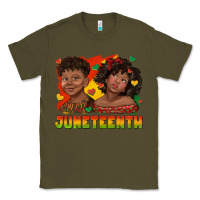 Army Green juneteenth with afro black kids Classic Tee - texasbilliewilder