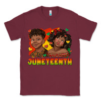 Burgundy juneteenth with afro black kids Classic Tee - texasbilliewilder