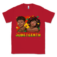 Red juneteenth with afro black kids Classic Tee - texasbilliewilder