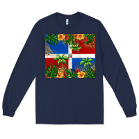 Navy dominican republic Long Sleeve Tee - RanaPortraitStore