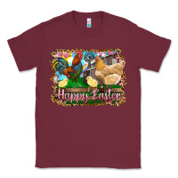 Burgundy happy easter rooster chicken and chick Classic Tee - RanaPortraitStore