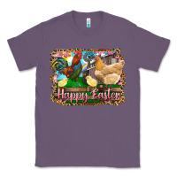 Lavender happy easter rooster chicken and chick Classic Tee - RanaPortraitStore