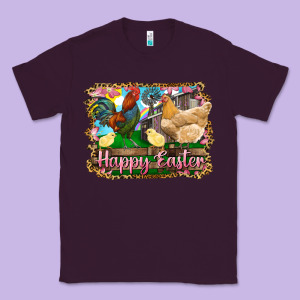 Happy Easter Rooster Chicken And Chick Classic Tee Designed By Ranaportraitstore