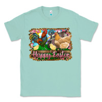 Seafoam happy easter rooster chicken and chick Classic Tee - RanaPortraitStore