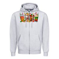 Heather Grey spanish teacher coffee cups Zipper Hoodie - texasbilliewilder