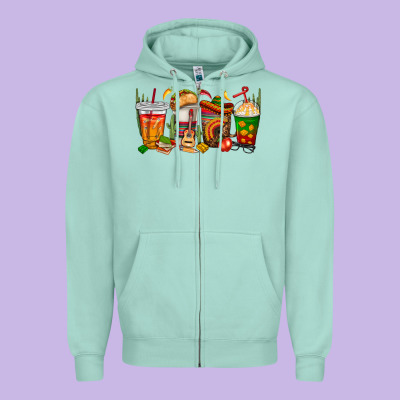 Spanish Teacher Coffee Cups Zipper Hoodie Designed By Texasbilliewilder