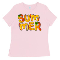Bubblegum Pink summer mango Ladies Tee - BarkalooDesign