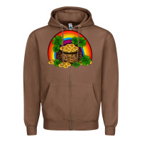 Chestnut st patricks shamrock gold leopard rainbow Zipper Hoodie - RanaPortraitStore