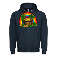 Navy st patricks shamrock gold leopard rainbow Zipper Hoodie - RanaPortraitStore
