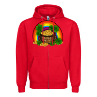 Red st patricks shamrock gold leopard rainbow Zipper Hoodie - RanaPortraitStore