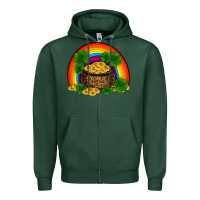 Sports Green st patricks shamrock gold leopard rainbow Zipper Hoodie - RanaPortraitStore